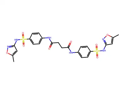 N,N'-bis[4-[(5-methyl-1,2-oxazol-3-yl)sulfamoyl]phenyl]butanediamide structure