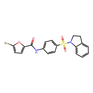 5-bromo-N-[4-(2,3-dihydro-1H-indol-1-ylsulfonyl)phenyl]-2-furamide structure