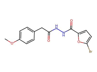 5-bromo-N'-[(4-methoxyphenyl)acetyl]-2-furohydrazide structure