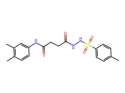 N-(3,4-dimethylphenyl)-4-{2-[(4-methylphenyl)sulfonyl]hydrazino}-4-oxobutanamide structure