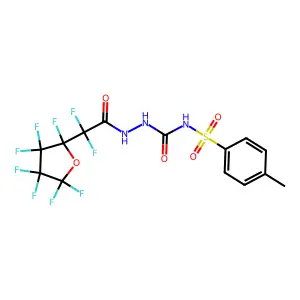 1-[[2,2-difluoro-2-(2,3,3,4,4,5,5-heptafluorooxolan-2-yl)acetyl]amino]-3-(4-methylphenyl)sulfonylurea structure
