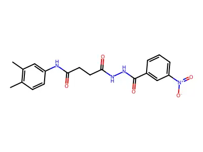 N-(3,4-dimethylphenyl)-4-(2-{3-nitrobenzoyl}hydrazino)-4-oxobutanamide structure