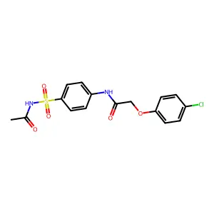 N-{4-[(acetylamino)sulfonyl]phenyl}-2-(4-chlorophenoxy)acetamide structure