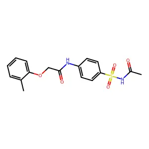 N-{4-[(acetylamino)sulfonyl]phenyl}-2-(2-methylphenoxy)acetamide structure