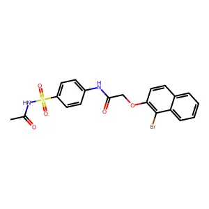 N-{4-[(acetylamino)sulfonyl]phenyl}-2-[(1-bromo-2-naphthyl)oxy]acetamide structure