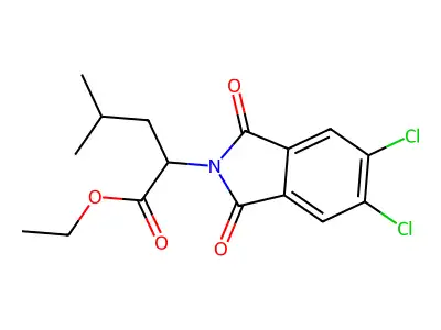 ethyl 2-(5,6-dichloro-1,3-dioxo-1,3-dihydro-2H-isoindol-2-yl)-4-methylpentanoate structure