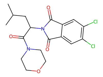 5,6-Dichloro-2-(4-methyl-1-morpholin-4-yl-1-oxopentan-2-yl)isoindole-1,3-dione structure