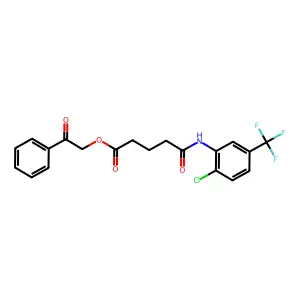 2-oxo-2-phenylethyl 5-{[2-chloro-5-(trifluoromethyl)phenyl]amino}-5-oxopentanoate structure