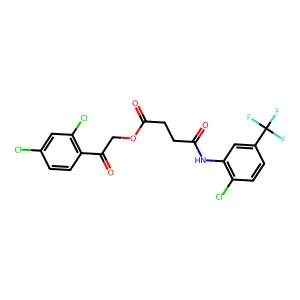 [2-(2,4-dichlorophenyl)-2-oxoethyl] 4-[2-chloro-5-(trifluoromethyl)anilino]-4-oxobutanoate structure
