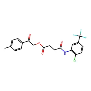 [2-(4-methylphenyl)-2-oxoethyl] 4-[2-chloro-5-(trifluoromethyl)anilino]-4-oxobutanoate structure