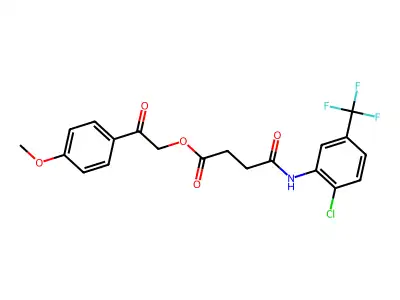 2-(4-methoxyphenyl)-2-oxoethyl 4-((2-chloro-5-(trifluoromethyl)phenyl)amino)-4-oxobutanoate structure
