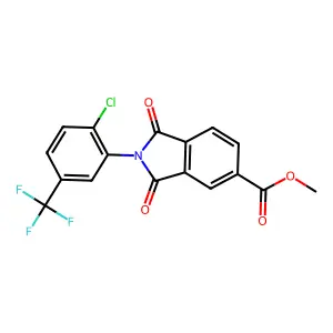 Methyl 2-[2-chloro-5-(trifluoromethyl)phenyl]-1,3-dioxoisoindole-5-carboxylate structure