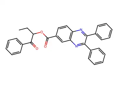 1-Benzoylpropyl 2,3-diphenyl-6-quinoxalinecarboxylate structure