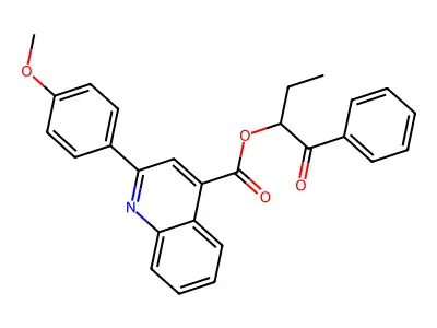 (1-Oxo-1-phenylbutan-2-yl) 2-(4-methoxyphenyl)quinoline-4-carboxylate structure