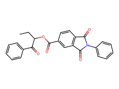 1-Benzoylpropyl 1,3-dioxo-2-phenyl-5-isoindolinecarboxylate structure