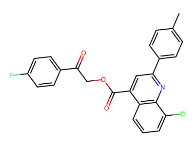 2-(4-Fluorophenyl)-2-oxoethyl 8-chloro-2-(4-methylphenyl)-4-quinolinecarboxylate structure
