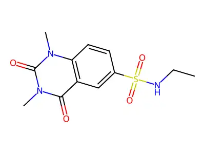 N-ethyl-1,3-dimethyl-2,4-dioxoquinazoline-6-sulfonamide structure