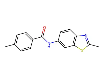 4-methyl-N-(2-methyl-1,3-benzothiazol-6-yl)benzamide structure