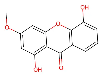 1,5-Dihydroxy-3-methoxyxanthone structure