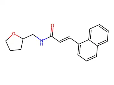 (E)-3-naphthalen-1-yl-N-(oxolan-2-ylmethyl)prop-2-enamide structure