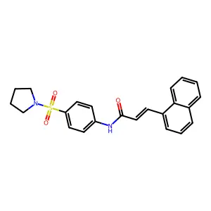 (E)-3-(naphthalen-1-yl)-N-(4-(pyrrolidin-1-ylsulfonyl)phenyl)acrylamide structure