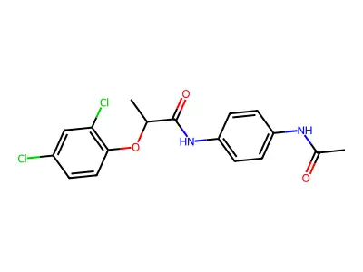 N-[4-(acetylamino)phenyl]-2-(2,4-dichlorophenoxy)propanamide structure