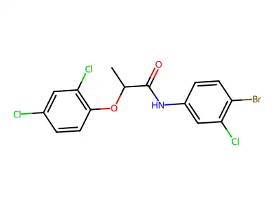 N-(4-bromo-3-chlorophenyl)-2-(2,4-dichlorophenoxy)propanamide structure