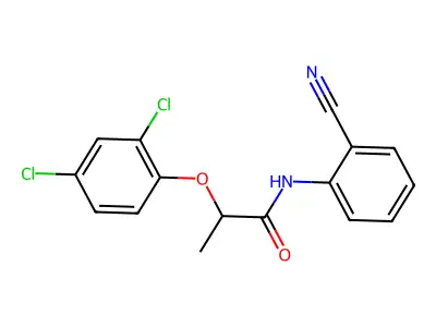 N-(2-cyanophenyl)-2-(2,4-dichlorophenoxy)propanamide structure