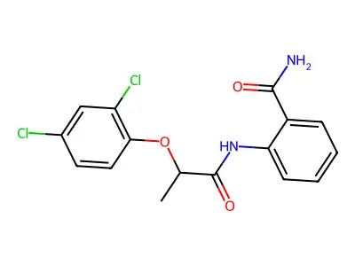 2-[2-(2,4-Dichlorophenoxy)propanoylamino]benzamide structure