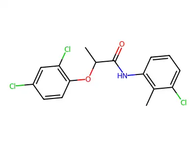 N-(3-chloro-2-methylphenyl)-2-(2,4-dichlorophenoxy)propanamide structure