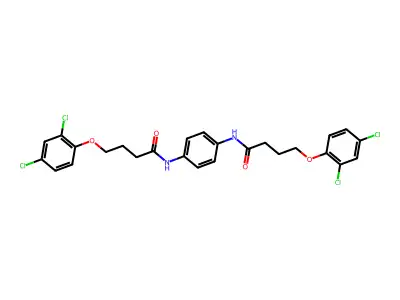 N,N'-(1,4-phenylene)bis(4-(2,4-dichlorophenoxy)butanamide) structure