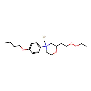 Morpholinium, 4-(2-(p-butoxyphenyl)-2-(ethylenedioxy)ethyl)-4-methyl-, bromide structure