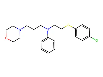 Morpholine, 4-(3-(N-(2-((p-chlorophenyl)thio)ethyl)anilino)propyl)- structure