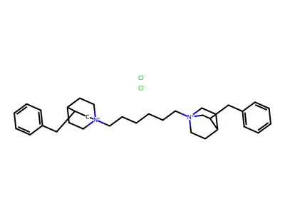 Quinuclidinium, 1,1'-hexamethylenebis(3-benzyl-, dichloride structure