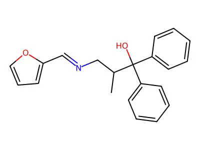 1,1-Diphenyl-2-methyl-3-(2-furylmethyleneamino)propanol structure