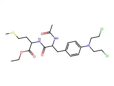 N-Acetyl-4-[bis(2-chloroethyl)amino]phenylalanylmethionine ethyl ester structure