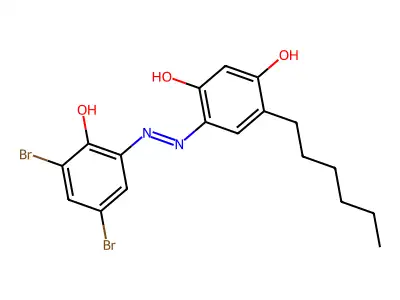 4-((3,5-Dibromo-2-hydroxyphenyl)azo)-6-hexylresorcinol structure