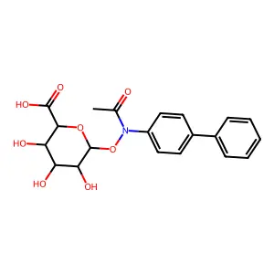 beta-D-Glucopyranuronic acid, 1-((acetyl(1,1'-biphenyl)-4-ylamino)oxy)-1-deoxy- structure