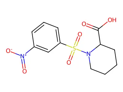 1-[(3-Nitrophenyl)sulfonyl]piperidine-2-carboxylic acid structure