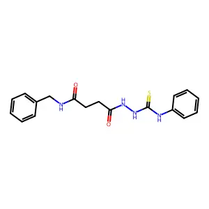 4-[2-(anilinocarbothioyl)hydrazino]-N-benzyl-4-oxobutanamide structure