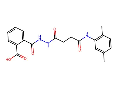 2-[[[4-(2,5-Dimethylanilino)-4-oxobutanoyl]amino]carbamoyl]benzoic acid structure