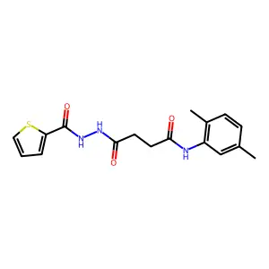 N-(2,5-dimethylphenyl)-4-oxo-4-[2-(thien-2-ylcarbonyl)hydrazino]butanamide structure