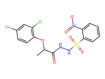 2-(2,4-dichlorophenoxy)-N'-[(2-nitrophenyl)sulfonyl]propanehydrazide structure