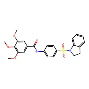 N-[4-(2,3-dihydro-1H-indol-1-ylsulfonyl)phenyl]-3,4,5-trimethoxybenzamide structure