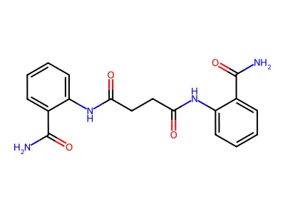 N,N'-bis(2-carbamoylphenyl)butanediamide structure