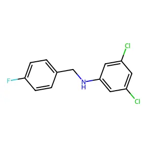 3,5-dichloro-N-[(4-fluorophenyl)methyl]aniline structure