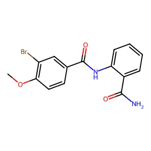 N-[2-(aminocarbonyl)phenyl]-3-bromo-4-methoxybenzamide structure