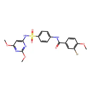3-bromo-N-{4-[(2,6-dimethoxypyrimidin-4-yl)sulfamoyl]phenyl}-4-methoxybenzamide structure