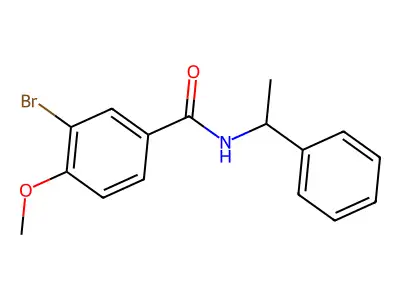3-bromo-4-methoxy-N-(1-phenylethyl)benzamide structure