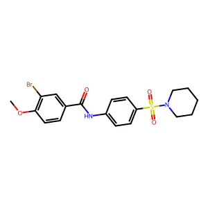 3-bromo-4-methoxy-N-[4-(piperidin-1-ylsulfonyl)phenyl]benzamide structure